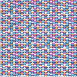 Baumwollstoff Popeline Stoff Kreise blau 1,45m Breite