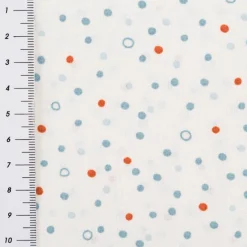 Baumwollstoff Popeline Stoff Pünktchen wollweiß blau rot 1,45m Breite