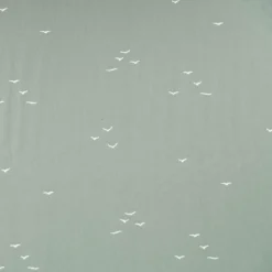 Baumwollstoff Popeline Stoff Vögel grün 1,45m Breite