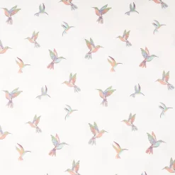 Baumwollstoff Popeline Stoff Kolibri wollweiß bunt 1,45m Breite