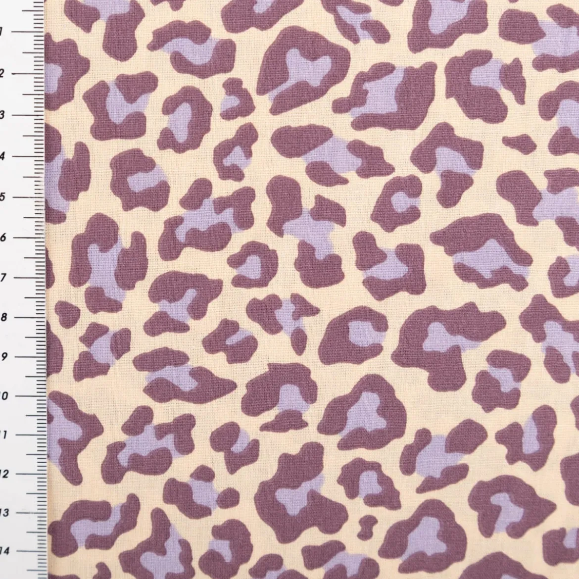 Baumwollstoff Popeline Stoff Leo beige lila 1,45m Breite