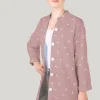Baumwollstoff Popeline Stoff Allover Blätter Mauve 1,45m Breite