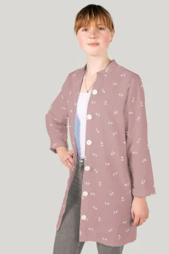 Baumwollstoff Popeline Stoff Allover Blätter Mauve 1,45m Breite