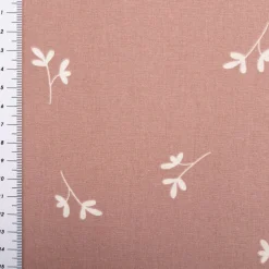 Baumwollstoff Popeline Stoff Allover Blätter Mauve 1,45m Breite
