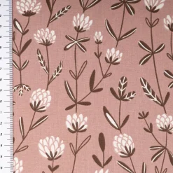 Baumwollstoff Popeline Stoff Blumen mauve ecru 1,45m Breite