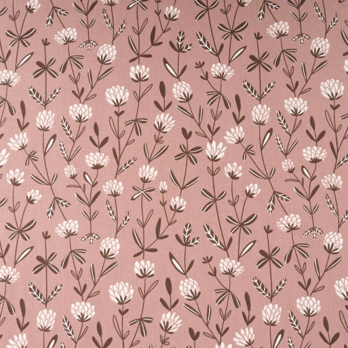 Baumwollstoff Popeline Stoff Blumen mauve ecru 1,45m Breite