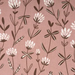 Baumwollstoff Popeline Stoff Blumen mauve ecru 1,45m Breite
