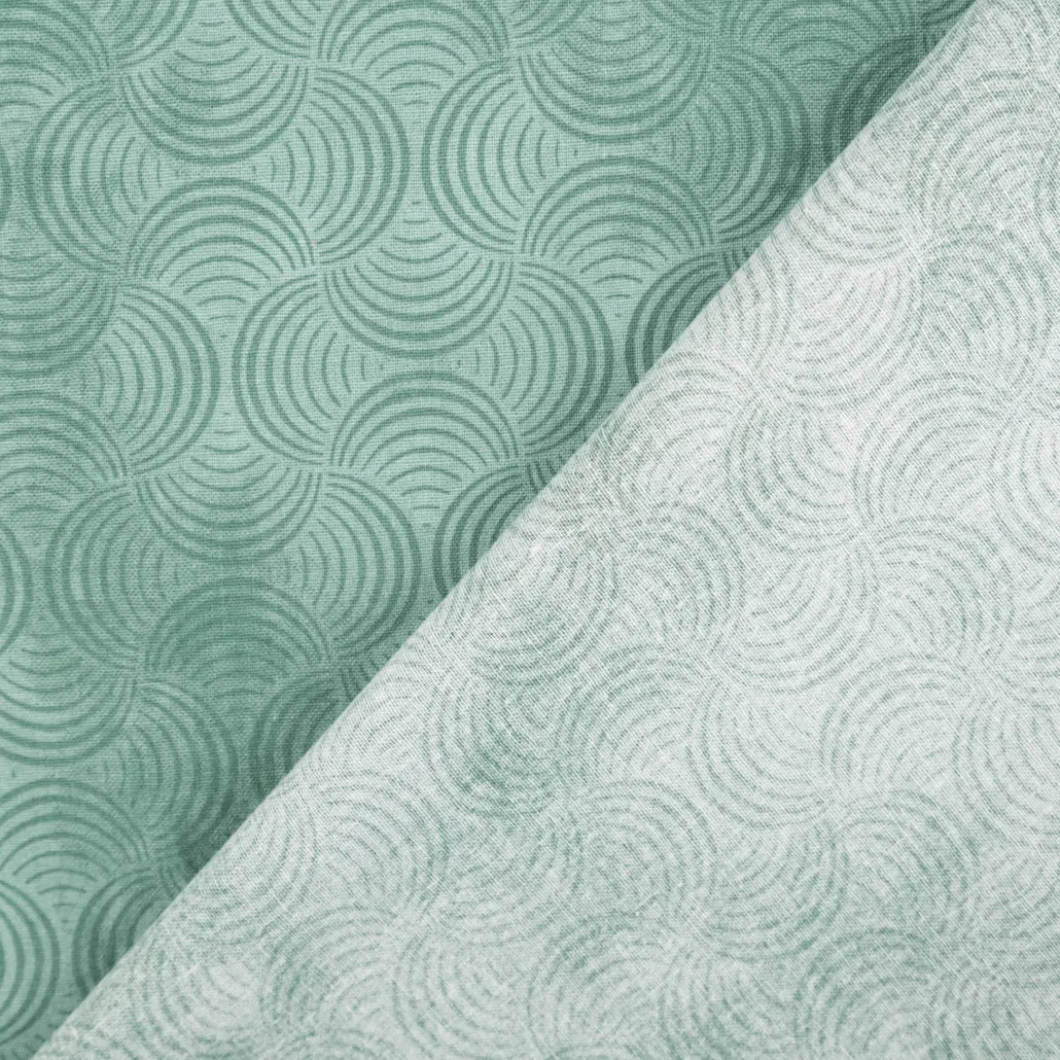 Baumwollstoff Popeline Stoff Bogen Serie Vintage Washed Mintgrün 1,40m Breite
