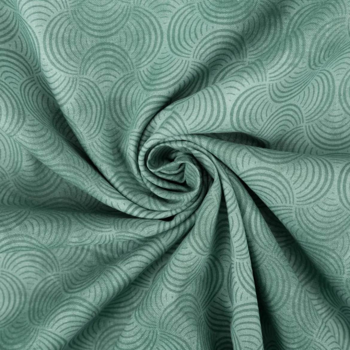 Baumwollstoff Popeline Stoff Bogen Serie Vintage Washed Mintgrün 1,40m Breite