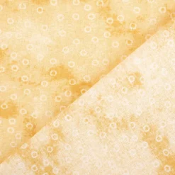 Baumwollstoff Popeline Stoff Kreise Serie Vintage Washed Beige-Gelb 1,40m Breite
