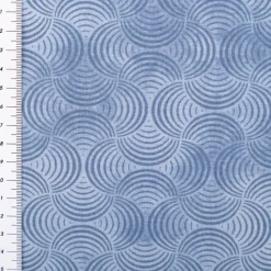 Baumwollstoff Popeline Stoff Bogen Serie Vintage Washed Blau 1,40m Breite