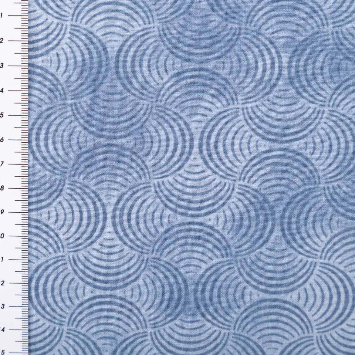 Baumwollstoff Popeline Stoff Bogen Serie Vintage Washed Blau 1,40m Breite