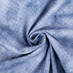 Baumwollstoff Popeline Stoff Pünktchen Serie Vintage Washed Blau 1,40m Breite