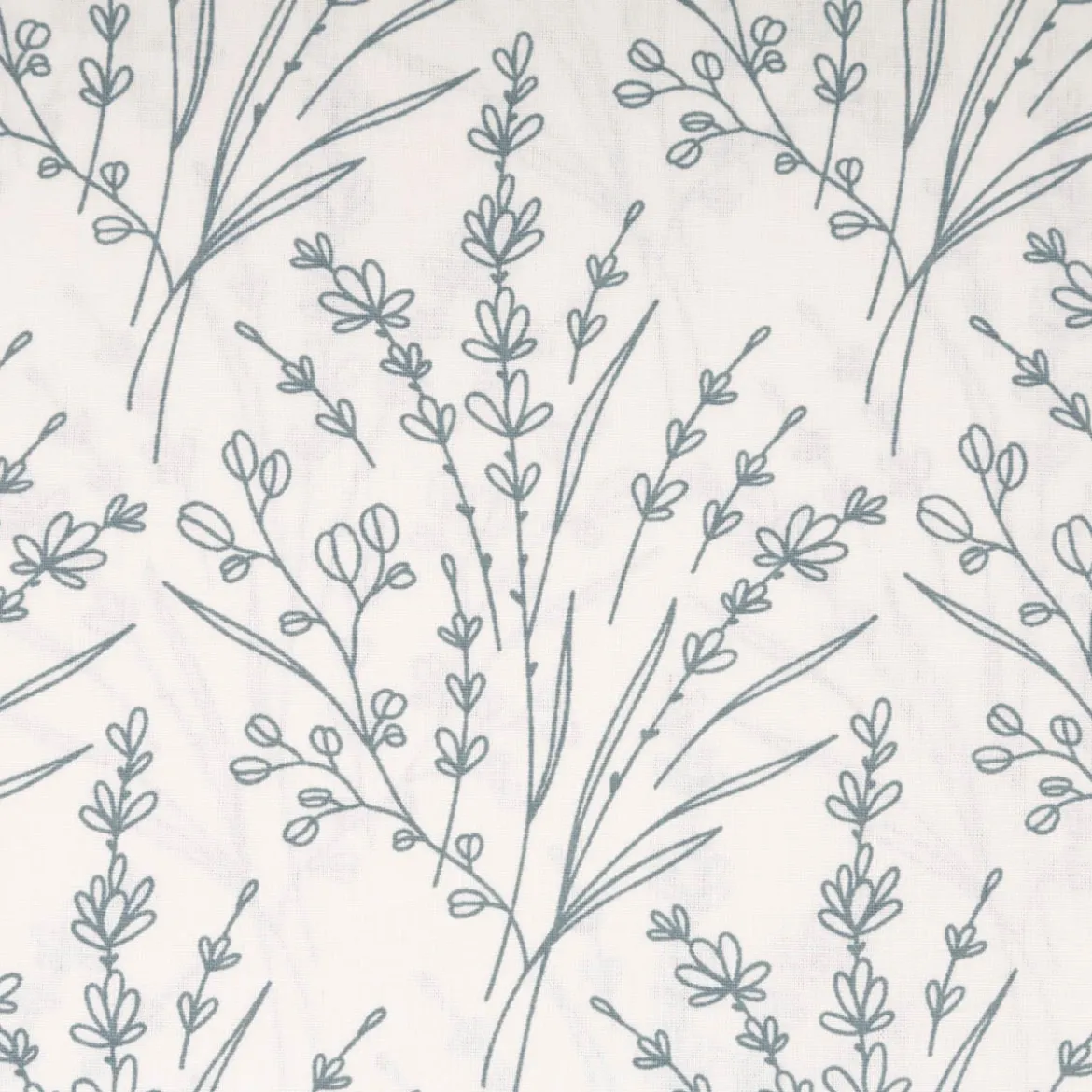 Baumwollstoff Popeline Stoff Blumen Gräser wollweiß blau 1,45m Breite
