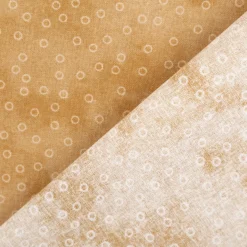 Baumwollstoff Popeline Stoff Kreise Serie Vintage Washed Beige 1,40m Breite