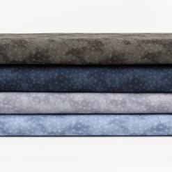 Baumwollstoff Popeline Stoff Kreise Serie Vintage Washed Marineblau 1,40m Breite