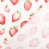 Baumwollstoff Popeline Stoff Erdbeeren weiß rot 1,40m Breite
