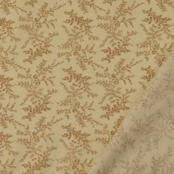 Baumwollstoff Popeline Stoff Blumen und Blätter Serie Romantic Garden Beige 1,40m Breite