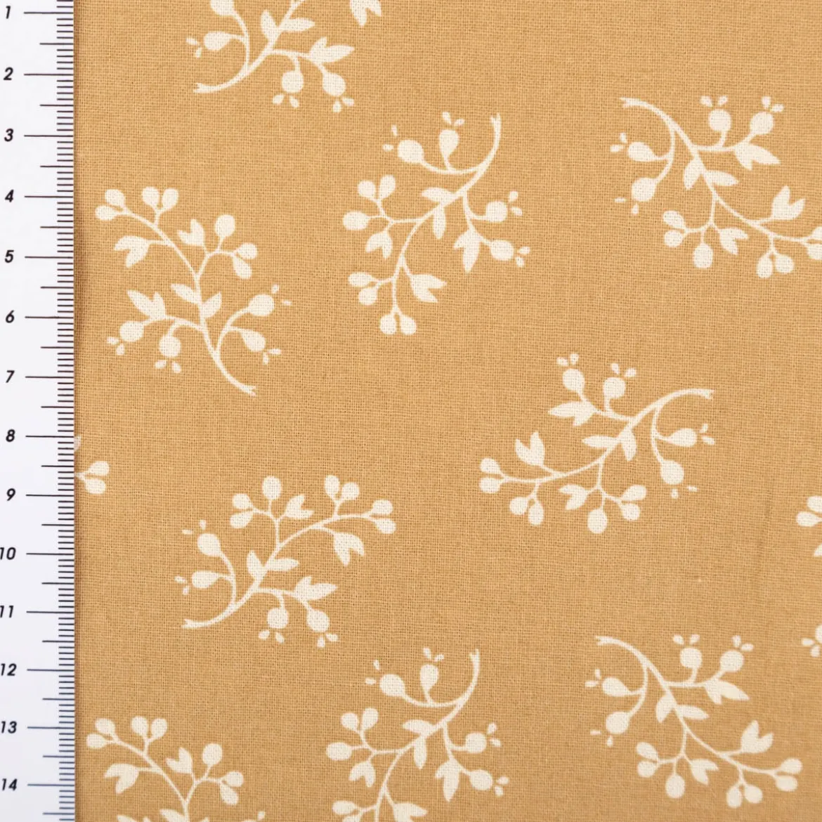 Baumwollstoff Popeline Stoff Blumenzweige Serie Romantic Garden Beige 1,40m Breite