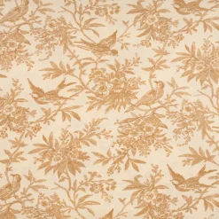 Baumwollstoff Popeline Stoff Vögel und Blumen Serie Romantic Garden Beige 1,40m Breite
