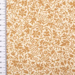 Baumwollstoff Popeline Stoff Allover Blätterranken Serie Romantic Garden Beige 1,40m Breite