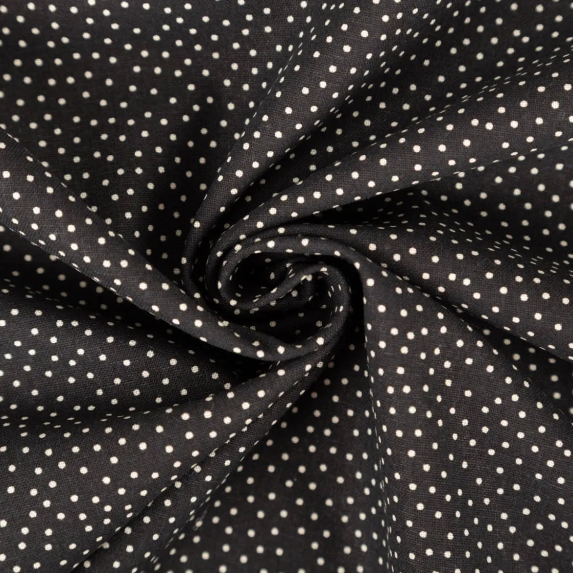 Baumwollstoff Popeline Stoff Pünktchen Serie Romantic Garden Schwarz 1,40m Breite