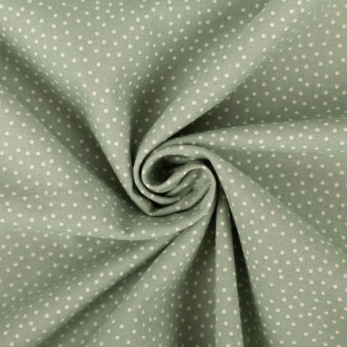 Baumwollstoff Popeline Stoff Pünktchen Serie Romantic Garden Mintgrün 1,40m Breite