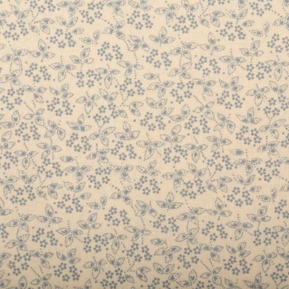 Baumwollstoff Popeline Stoff Allover Blümchen Serie Romantic Garden Babyblau 1,40m Breite