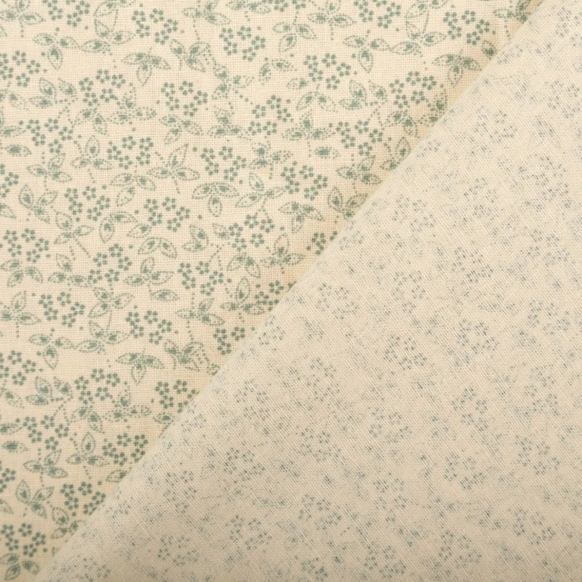 Baumwollstoff Popeline Stoff Allover Blümchen Serie Romantic Garden Mintgrün 1,40m Breite