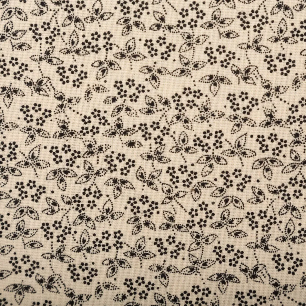 Baumwollstoff Popeline Stoff Allover Blümchen Serie Romantic Garden Schwarz 1,40m Breite