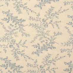 Baumwollstoff Popeline Stoff Blumen und Blätter Serie Romantic Garden Babyblau 1,40m Breite