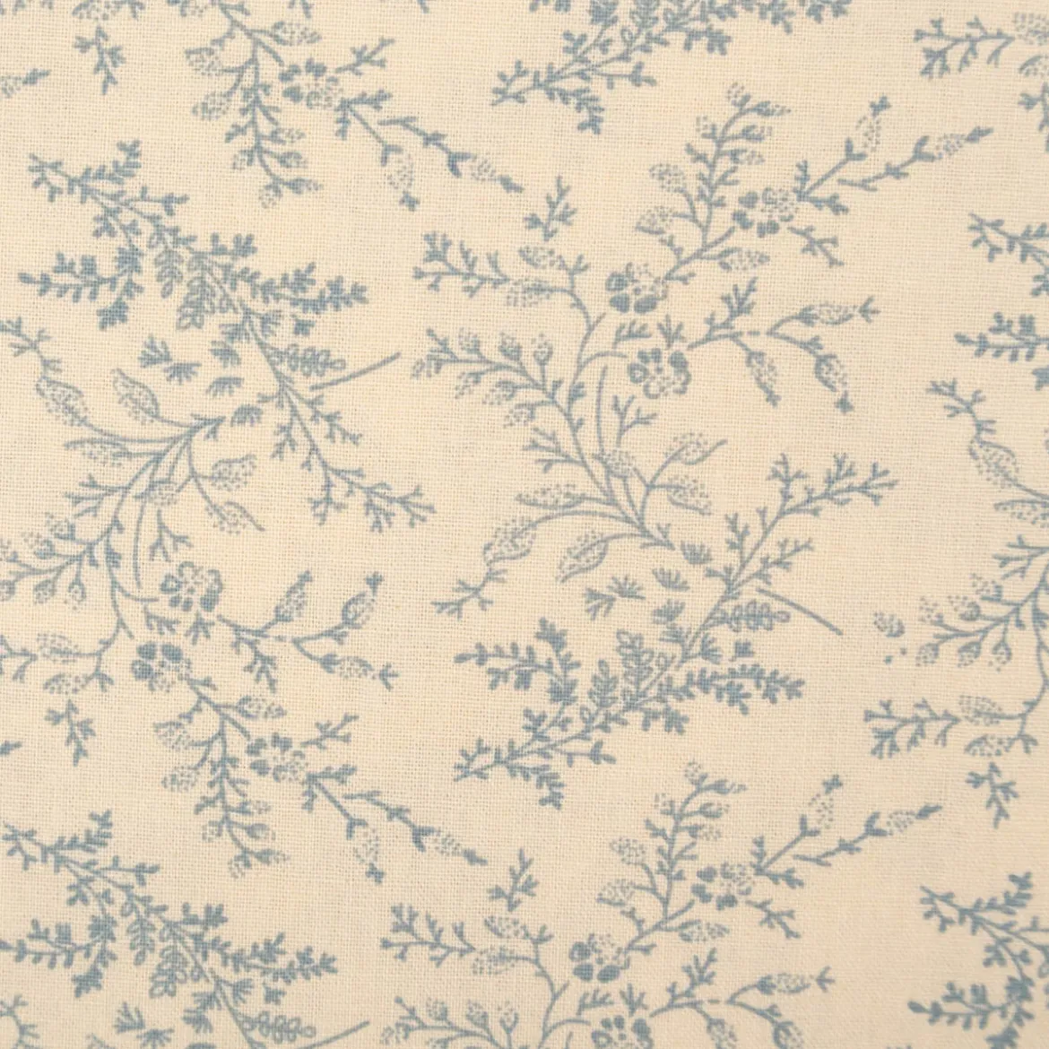 Baumwollstoff Popeline Stoff Blumen und Blätter Serie Romantic Garden Babyblau 1,40m Breite