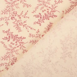 Baumwollstoff Popeline Stoff Blumen und Blätter Serie Romantic Garden Altrosa 1,40m Breite