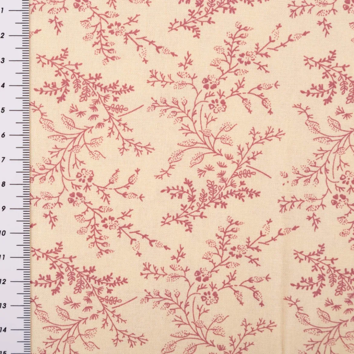 Baumwollstoff Popeline Stoff Blumen und Blätter Serie Romantic Garden Altrosa 1,40m Breite
