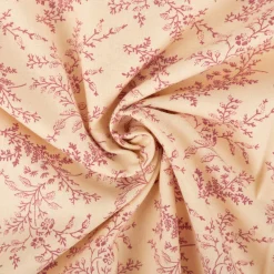 Baumwollstoff Popeline Stoff Blumen und Blätter Serie Romantic Garden Altrosa 1,40m Breite
