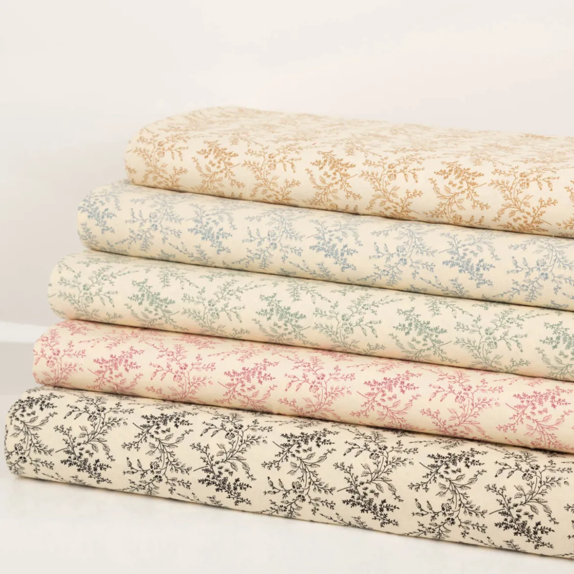 Baumwollstoff Popeline Stoff Blumen und Blätter Serie Romantic Garden Mintgrün 1,40m Breite