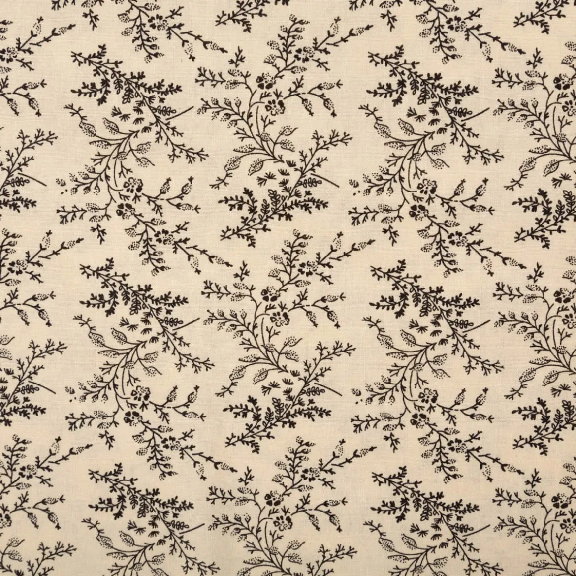 Baumwollstoff Popeline Stoff Blumen und Blätter Serie Romantic Garden Schwarz 1,40m Breite