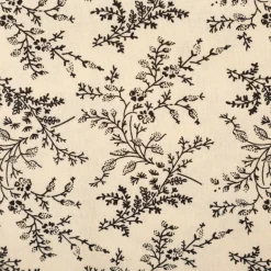 Baumwollstoff Popeline Stoff Blumen und Blätter Serie Romantic Garden Schwarz 1,40m Breite