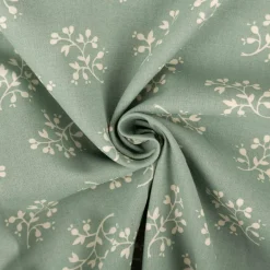Baumwollstoff Popeline Stoff Blumenzweige Serie Romantic Garden Mintgrün 1,40m Breite