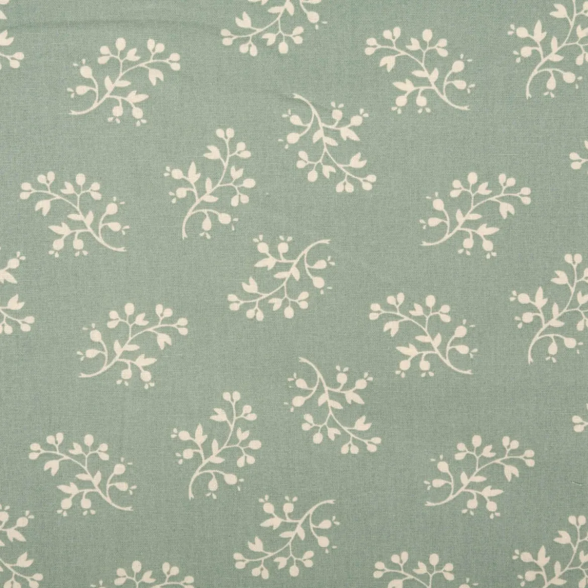 Baumwollstoff Popeline Stoff Blumenzweige Serie Romantic Garden Mintgrün 1,40m Breite