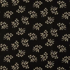 Baumwollstoff Popeline Stoff Blumenzweige Serie Romantic Garden Schwarz 1,40m Breite