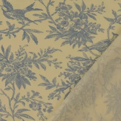 Baumwollstoff Popeline Stoff Vögel und Blumen Serie Romantic Garden Babyblau 1,40m Breite