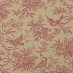 Baumwollstoff Popeline Stoff Vögel und Blumen Serie Romantic Garden Altrosa 1,40m Breite