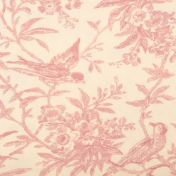 Baumwollstoff Popeline Stoff Vögel und Blumen Serie Romantic Garden Altrosa 1,40m Breite
