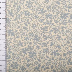 Baumwollstoff Popeline Stoff Allover Blätterranken Serie Romantic Garden Babyblau 1,40m Breite