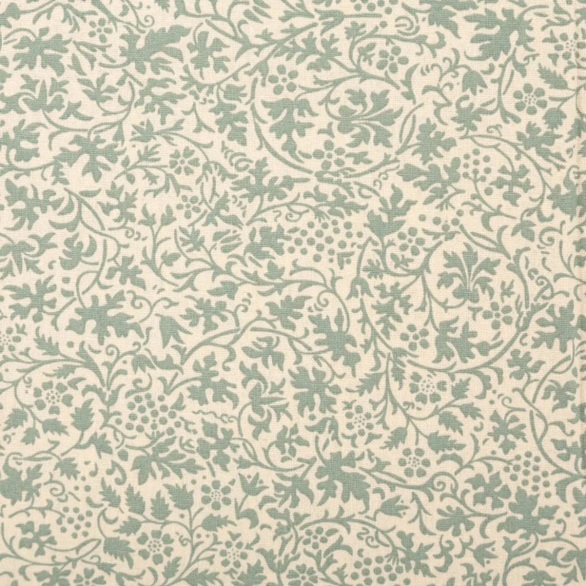 Baumwollstoff Popeline Stoff Allover Blätterranken Serie Romantic Garden Mintgrün 1,40m Breite