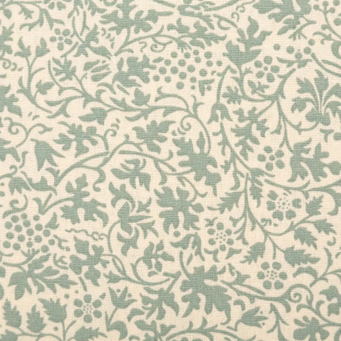 Baumwollstoff Popeline Stoff Allover Blätterranken Serie Romantic Garden Mintgrün 1,40m Breite
