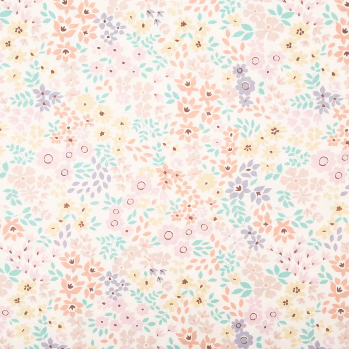 Baumwollstoff Popeline Stoff Allover Blümchen wollweiß pastell 1,45m Breite
