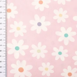 Baumwollstoff Popeline Stoff Blüten rosa 1,45m Breite