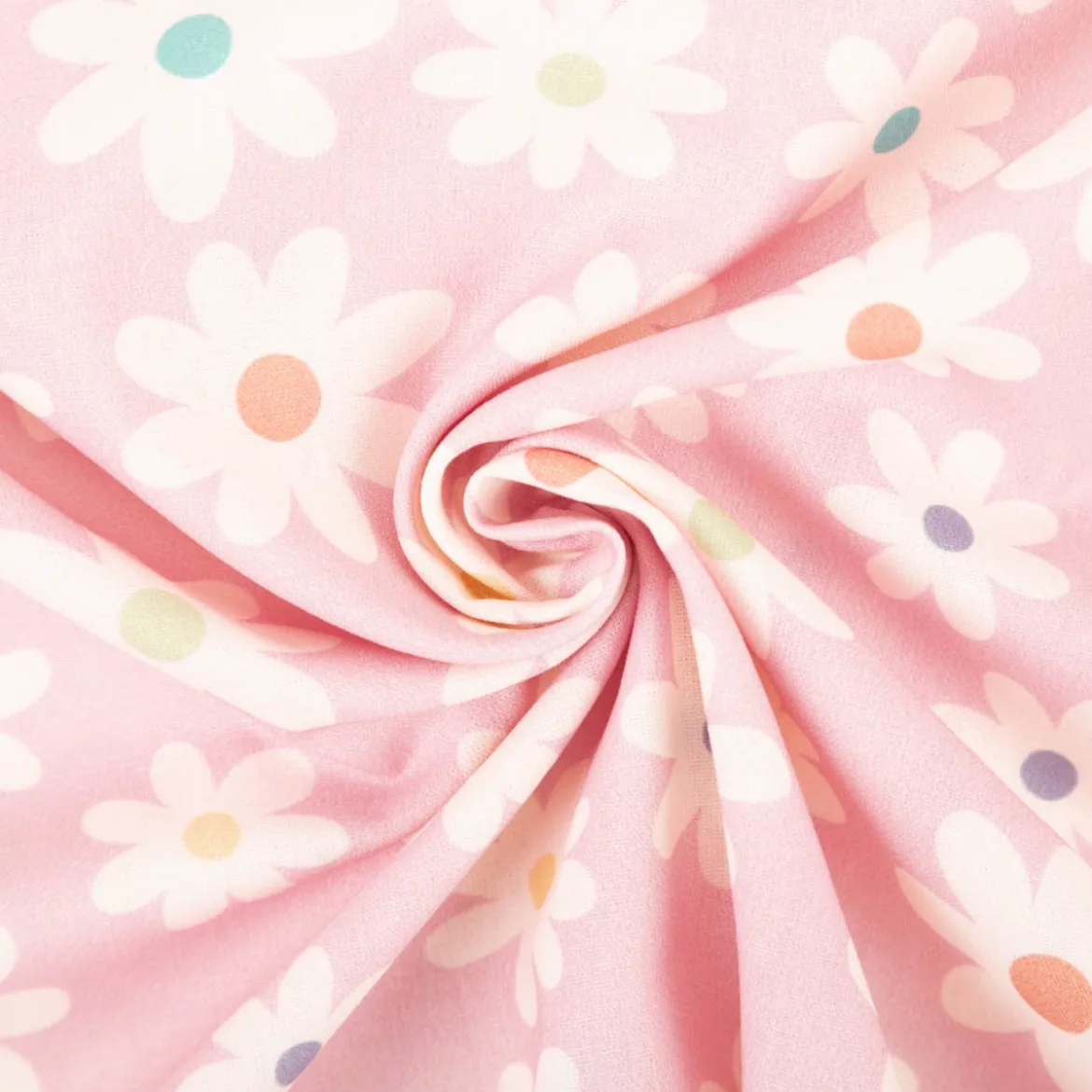 Baumwollstoff Popeline Stoff Blüten rosa 1,45m Breite